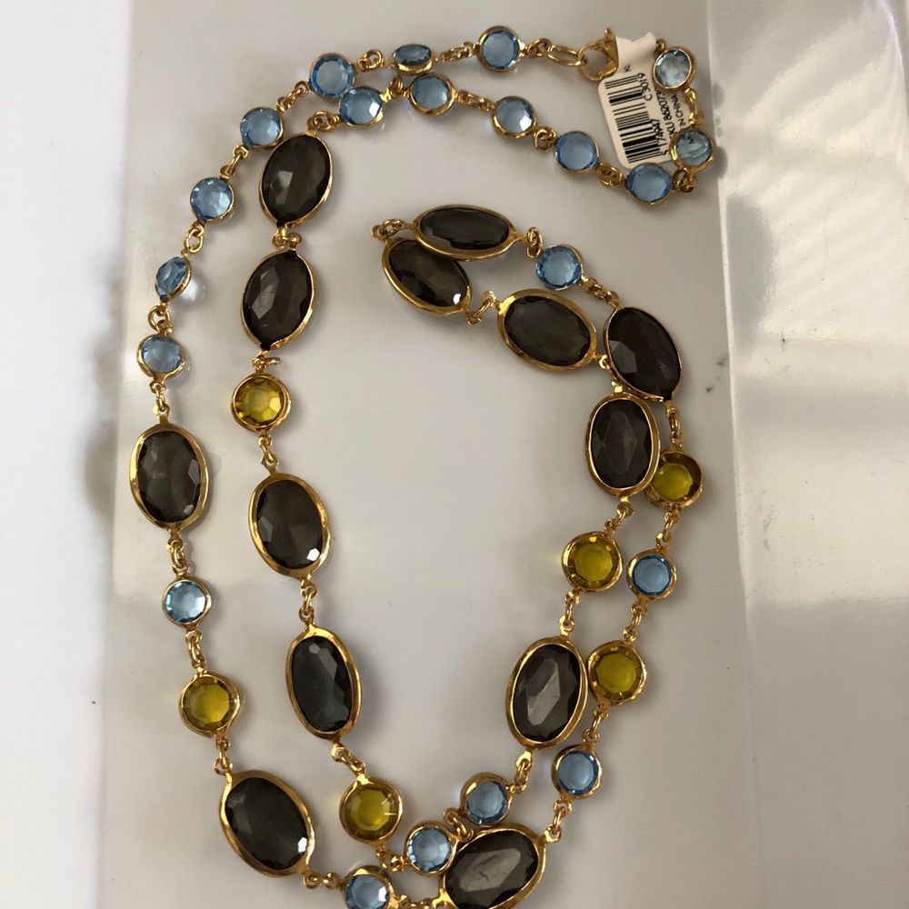 NWT Loft gold and crystal necklace -beautiful!